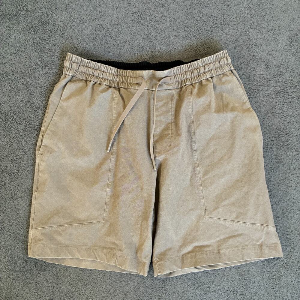 Lululemon Bowline Khaki Tan Casual Drawstring Lounge Ripstop Short Men's Size M